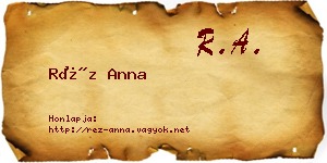 Réz Anna névjegykártya